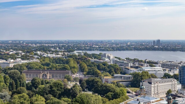 Vista aerea della città di Amburgo
